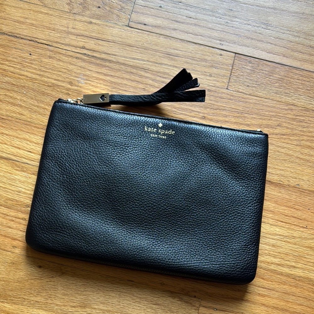 Kate Spade Black Leather Clutch